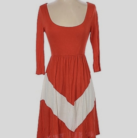 Coveted clothing stretchy redchevron dress medium *C1 - Picture 2 of 6